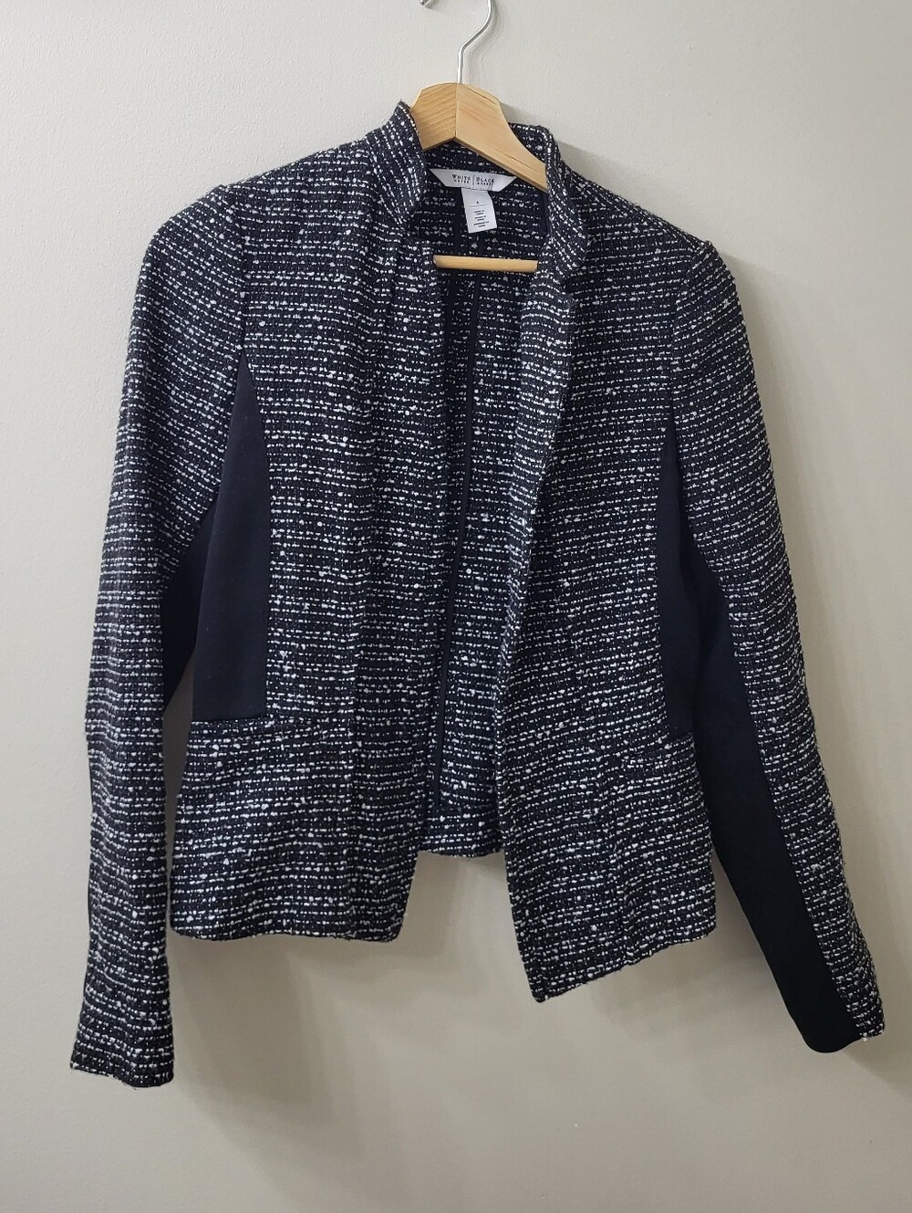 WHBM Black and White Tweed Blazer